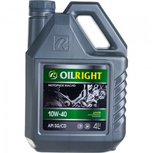 Моторное масло OILRIGHT 10W40, API SG/CD, полусинтетика, 4 л 2363