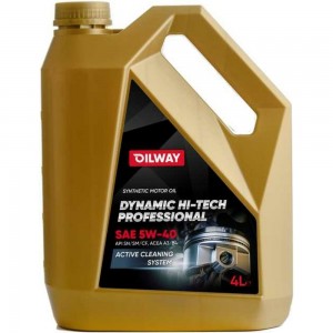 Моторное синтетическое масло OILWAY Dynamic Hi-Tech Professional 5W-40, API SN/CF, 4 л 4670030170071