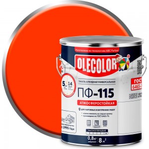 Эмаль OLECOLOR ПФ-115 оранжевый, 5 кг 4300005244