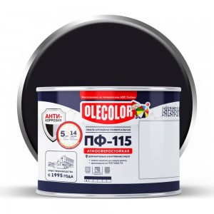Эмаль OLECOLOR ПФ-115 черный матовый, 0.8 кг 4300007297