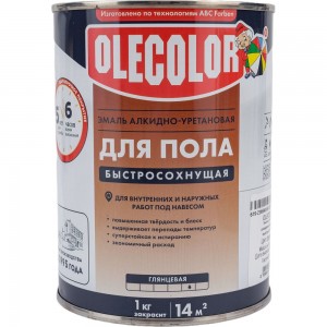 Эмаль для пола OLECOLOR алкидно-уретановая, быстросохнущая (6 часов), золотистый 4300007479