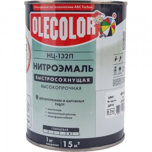 Эмаль OLECOLOR НЦ-132П черный, 0.7 кг 4100000072