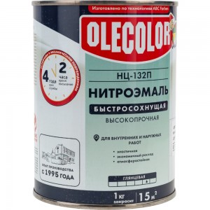 Эмаль OLECOLOR НЦ-132П черный, 0.7 кг 4100000072