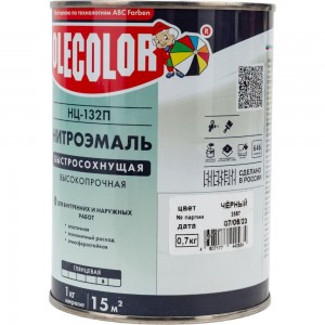 Эмаль OLECOLOR НЦ-132П черный, 0.7 кг 4100000072