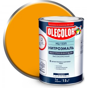 Эмаль OLECOLOR НЦ-132П желтый, 0.7 кг 4100000054