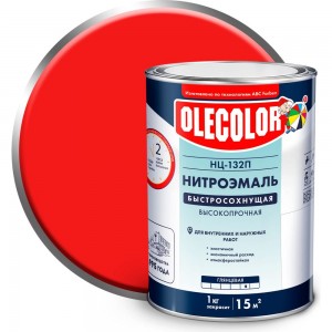 Эмаль OLECOLOR НЦ-132П красный, 0.7 кг 4100000060