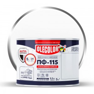 Эмаль OLECOLOR ПФ-115 белый, 0.5 кг 4300000157