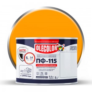 Эмаль OLECOLOR ПФ-115 желтый, 0.5 кг 4300000185