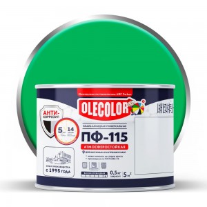 Эмаль OLECOLOR ПФ-115 салатный, 0.5 кг 4300000213