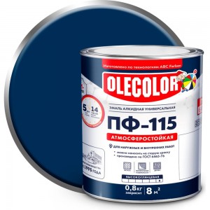 Эмаль OLECOLOR ПФ-115 синий, 2.7 кг 4300000237