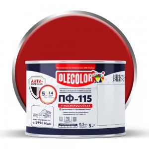 Эмаль OLECOLOR ПФ-115 красный, 0.5 кг 4300000199