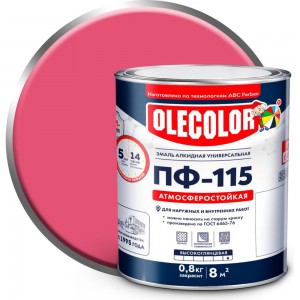 Эмаль OLECOLOR ПФ-115 розовый, 1.8 кг 4300001792