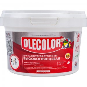 Акриловая эмаль для радиаторов отопления Olecolor (высокоглянцевая; 0.5 кг) 4300011044