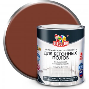 Алкидно-уретановая эмаль для бетонных полов OLECOLOR (красно-коричневый; 2.7 кг) 4300002257