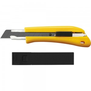 Нож с выдвижным лезвием OLFA 18мм, с автофиксатором, в комплекте с лезвиями 10 шт, OL-BN-AL/BB/10BB