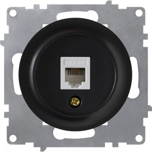 Компьютерная розетка OneKeyElectro 1xRJ45 категория 5e, цвет чёрный 1E20701303 2172816