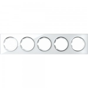 Стеклянная рамка OneKeyElectro Garda (для серии Florence) 5 постов, цвет белый 2234928