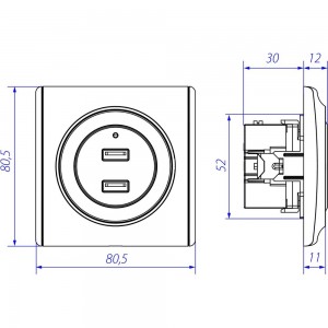 Двойная usb розетка OneKeyElectro 2260089 