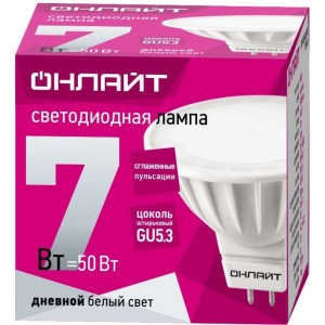 Лампа ОНЛАЙТ OLL-MR16-7-230-6.5K-GU5.3 61134