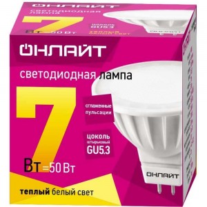 Лампа ОНЛАЙТ OLL-MR16-7-230-3K-GU5.3 71640