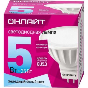 Лампа ОНЛАЙТ OLL-MR16-5-230-4K-GU5.3 71638
