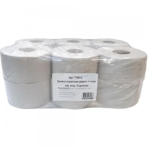 Туалетная бумага для диспенсеров ООО Комус 1 слой, серый,12 рулонов в упаковке 0024А 778512