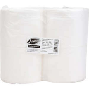 Туалетная бумага ООО Комус 2 слоя, белая, 100% целлюлоза, 50 м, 4 рулона в упаковке 771671