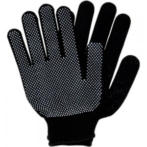 Защитные перчатки ООО Комус нейлон с ПВХ покрытием, черные, 13 класс, 12 пар 1373345