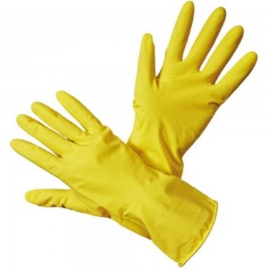 Латексные перчатки с хлопковым напылением ООО Комус желтые, размер 7, S 1289610