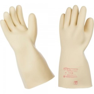 Диэлектрические латексные бесшовные перчатки ООО Комус класс защиты 0, размер 4, 1 пара 1382854