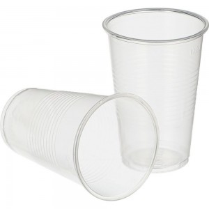 Одноразовый пластиковый стакан ООО Комус Стандарт 200 мл, прозрачный, 100 штук 272261
