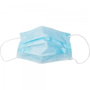 Медицинская защитная одноразовая маска ООО Комус 3-х слойная, голубая, 50 штук в упаковке 1494493