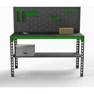 Металлический стол Metalex 750x1200x500 + перфопанель с комплектом аксессуаров MMPRIA751250