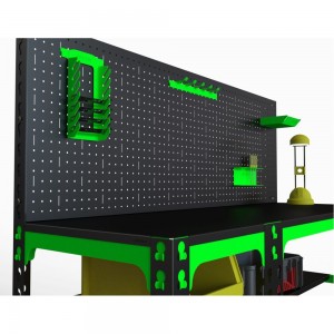 Металлический стол с боковыми полками и перфопанелью ООО Металекс 750x1200x600 мм SBF751260