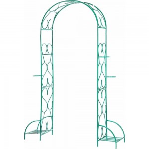 Большая разборная арка ООО Ярмарка-Тверь Тюльпан с чашами для горшков, зеленая, труба диам. 16 и 10 мм Т1036