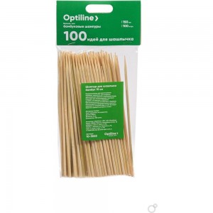Шампуры для шашлыка Optiline бамбук, 15 см, 100 шт в упаковке 10-3023