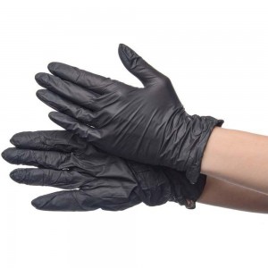 Нитриловые перчатки Optiline черные, р. S, 200 шт 27-0212