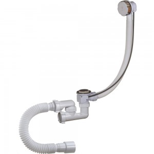 Сифон для ванны ORIO 1 1/2х40 полуавтомат, регулируемый с переливом и гибкой трубой 40/50 А-28089
