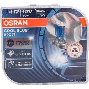 Автолампа OSRAM H7 80 PX26d +50% BLUE BOOST 5000K, 2 шт. 12V, 1, 10 62210CBB-HCB