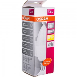 Светодиодная лампа OSRAM LED STAR B Свеча 6.5Вт E14 550 Лм 3000 К Теплый белый свет 4058075134171