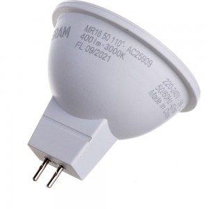 Светодиодная лампа OSRAM LED STAR MR16 5Вт GU5.3 400 Лм 3000 К Теплый белый свет 4058075480469
