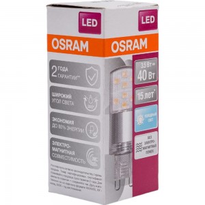 Светодиодная лампа OSRAM LED STAR, капсульная, 3.5Вт, G9, 400 Лм, 4000 К, нейтральный белый свет 4058075315853
