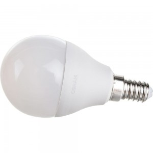 Светодиодная лампа OSRAM LED STAR, P, шар, 6.5Вт, E14, 550 Лм, 3000 К, теплый белый свет 4058075134294