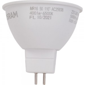 Светодиодная лампа OSRAM LED STAR MR16 5Вт GU5.3 400 Лм 6500 К Холодный белый свет 4058075480520