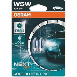 Автолампа Osram W5W, W2.1х9.5d, COOL BLUE INTENSE, блистер, 2 шт., 4000 K, 12 В 2825CBN-02B