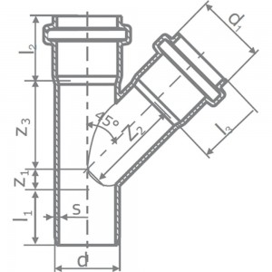 Двухраструбный тройник для наружной канализации Ostendorf 45 градусов 160 222300