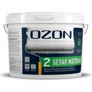 Акрилатно-латексная интерьерная краска OZON ВД-АК 222 А (белая; 9 л; 14 кг) ВД-АК-222А-14