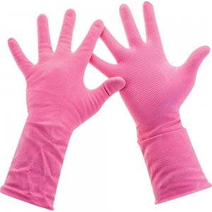 Хозяйственные перчатки PACLAN Practi Comfort латекс, хб напыление, размер M, розовые 407271 606354