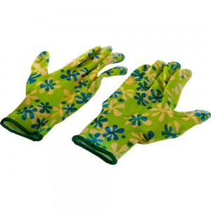 Садовые перчатки PALISAD из полиэстера, с нитриловым обливом, зеленые, M 67742