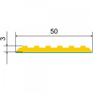 Направляющая самоклеящаяся тактильная лента PALITRA TECHNOLOGY ВхШхГ 3x50x1000 мм, материал - ПУ, желтого цвета 10140-50-Y-SK